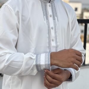 Premium Panjabi - Pakistani Twill Weave Fabric (White Color)